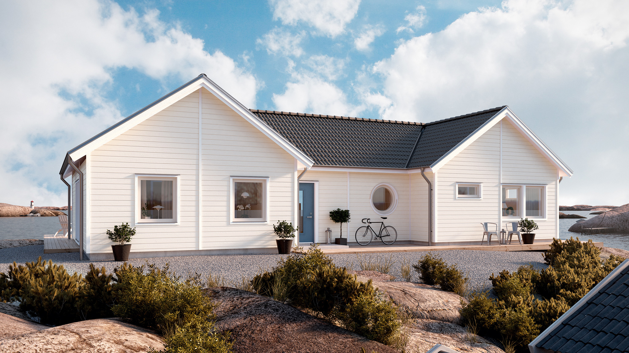 Hvide træfacader Hvide facade med træbeskyttelse