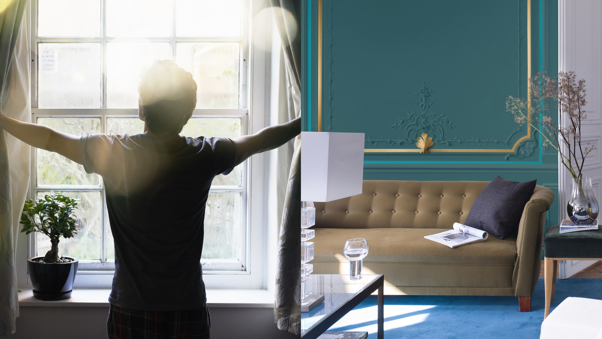 En smuk og lys stue De rum, der får glæde af solopgangen, vil opleve den største variation i lysindfaldet i løbet af dagen. Ved morgengry har lyset en sart lyserød nuance, mens det længere op ad morgenen vil få et mere og mere blåligt skær.