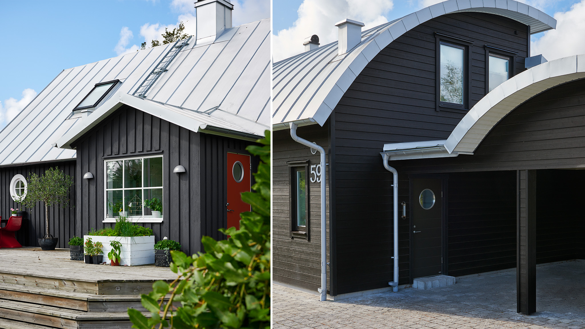 Mørke grå husfasade Mørke grå husfasade